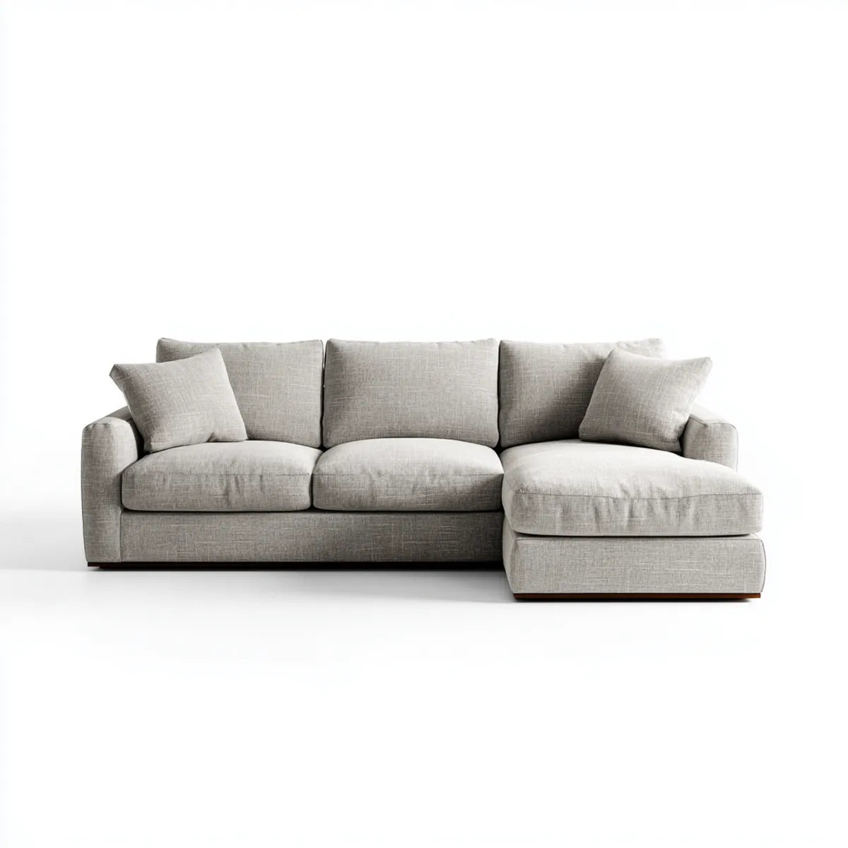 Canapé d'angle droit 3 places gris clair 280 x 160 cm polyester forme L