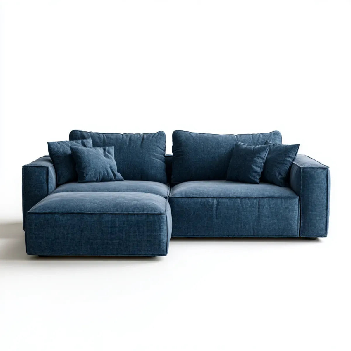 Canapé d'angle gauche 4 places bleu nuit en polyester 280 x 165 x 85 cm