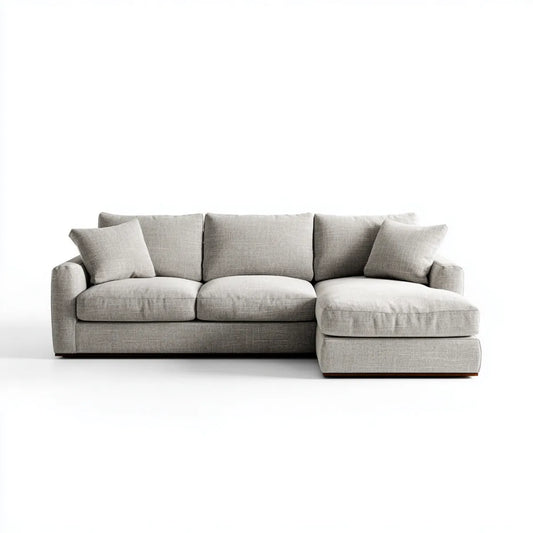 Canapé d'angle droit 3 places gris clair 280 x 160 cm polyester forme L