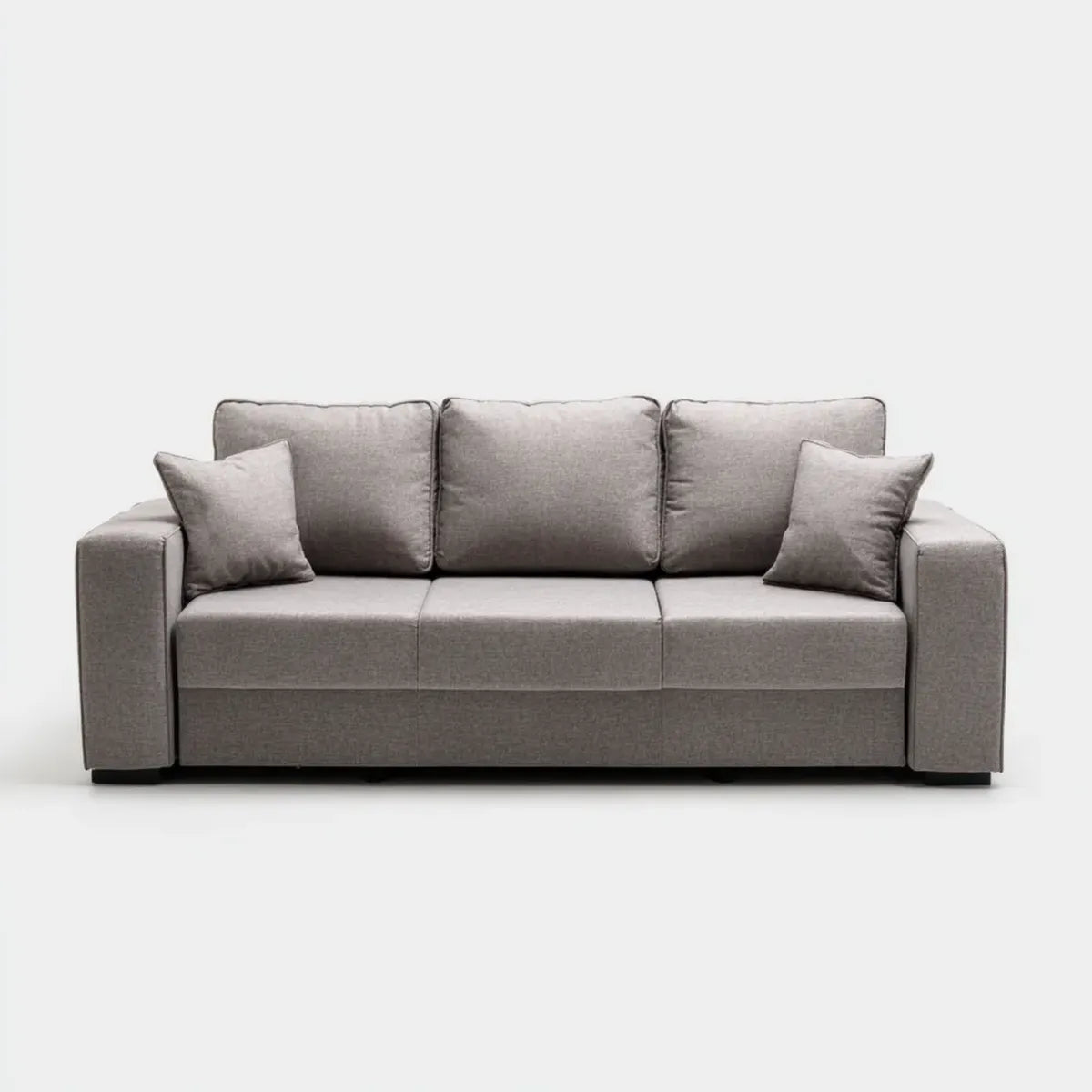 Canapé droit 3 places gris en polyester 220 x 90 x 85 cm