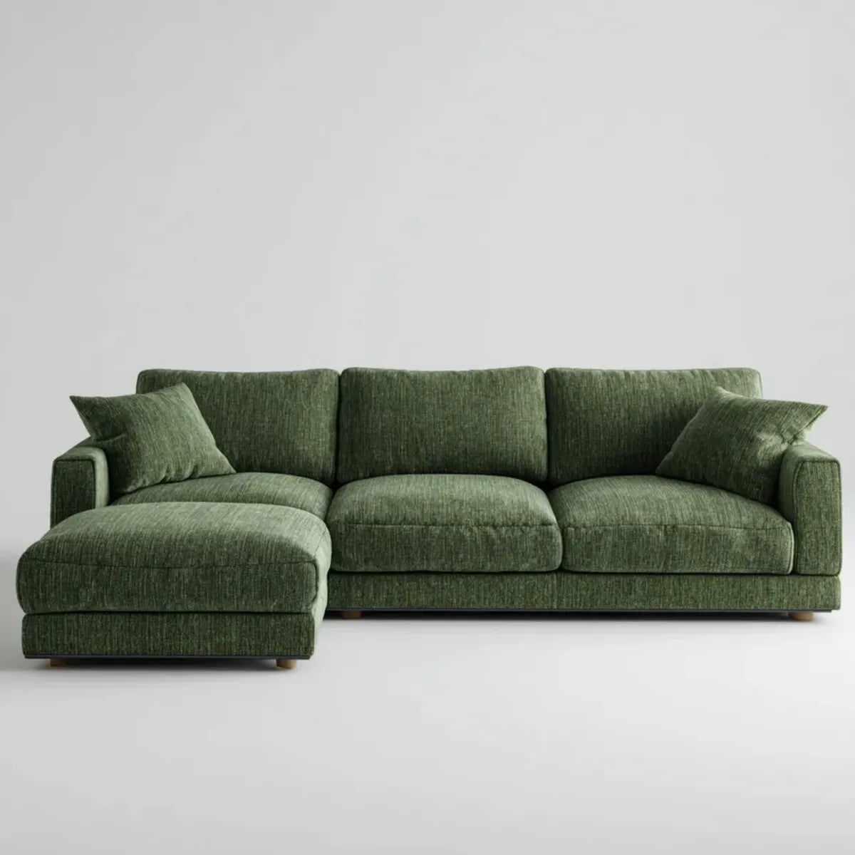 Canapé d'angle gauche 3 places vert 250 x 160 x 85 cm polyester chenille forme L